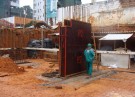 Forma e armação dos pilares para 1º laje