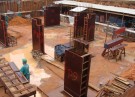 Forma e armação dos pilares para 1º laje